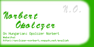 norbert opolczer business card